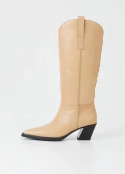 Saappaat<Vagabond Alina Korkeat Saappaat Beige Nahka