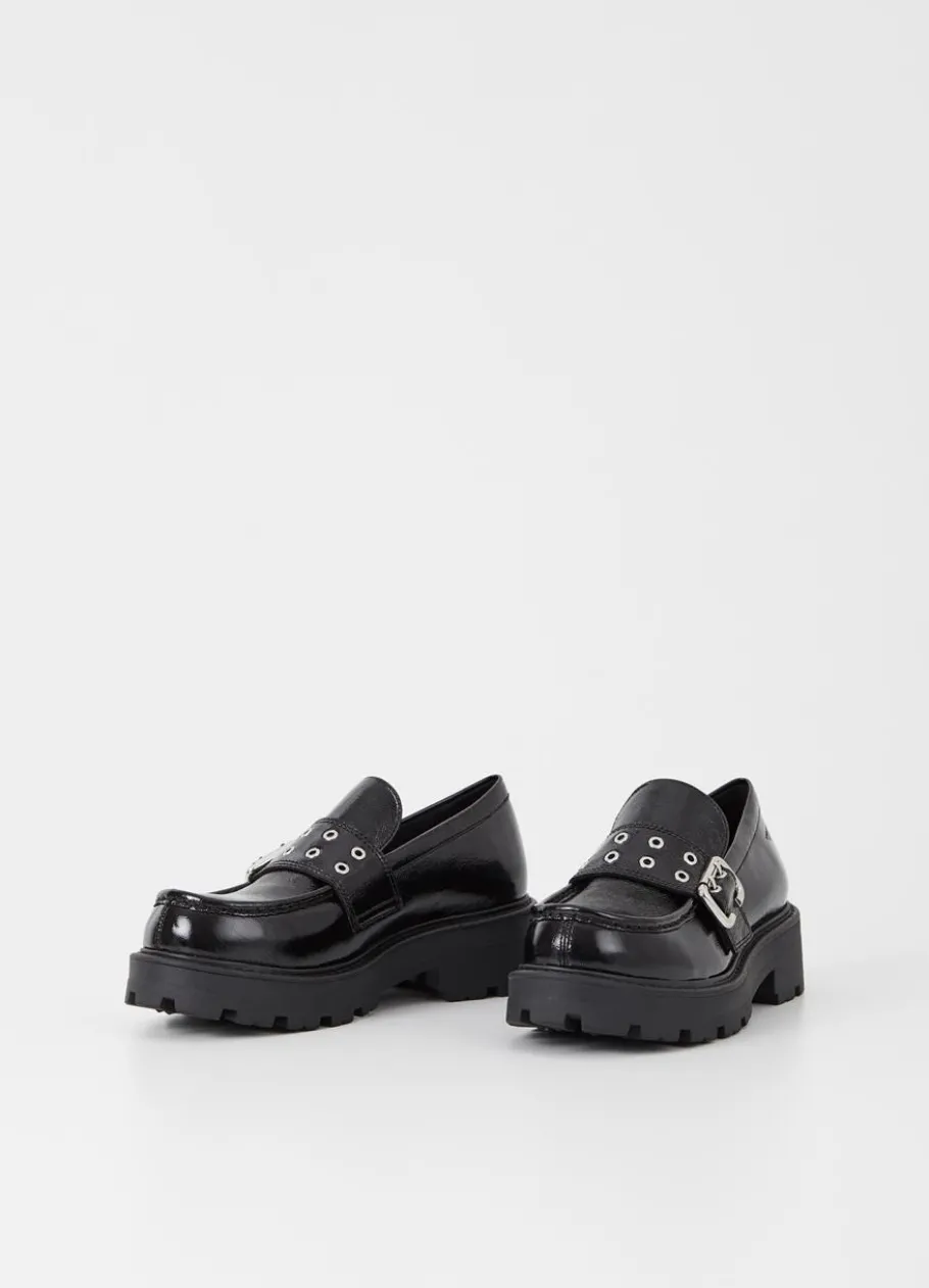 Kengät<Vagabond Cosmo 2.0 Loafer Musta Rypistettya Patentoitua Nahkaa