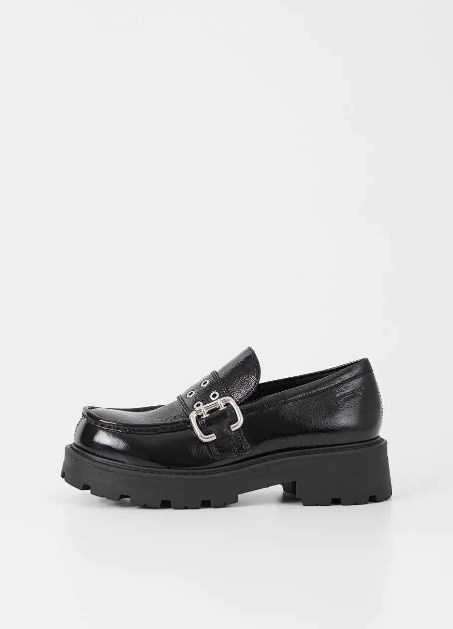 Kengät<Vagabond Cosmo 2.0 Loafer Musta Rypistettya Patentoitua Nahkaa