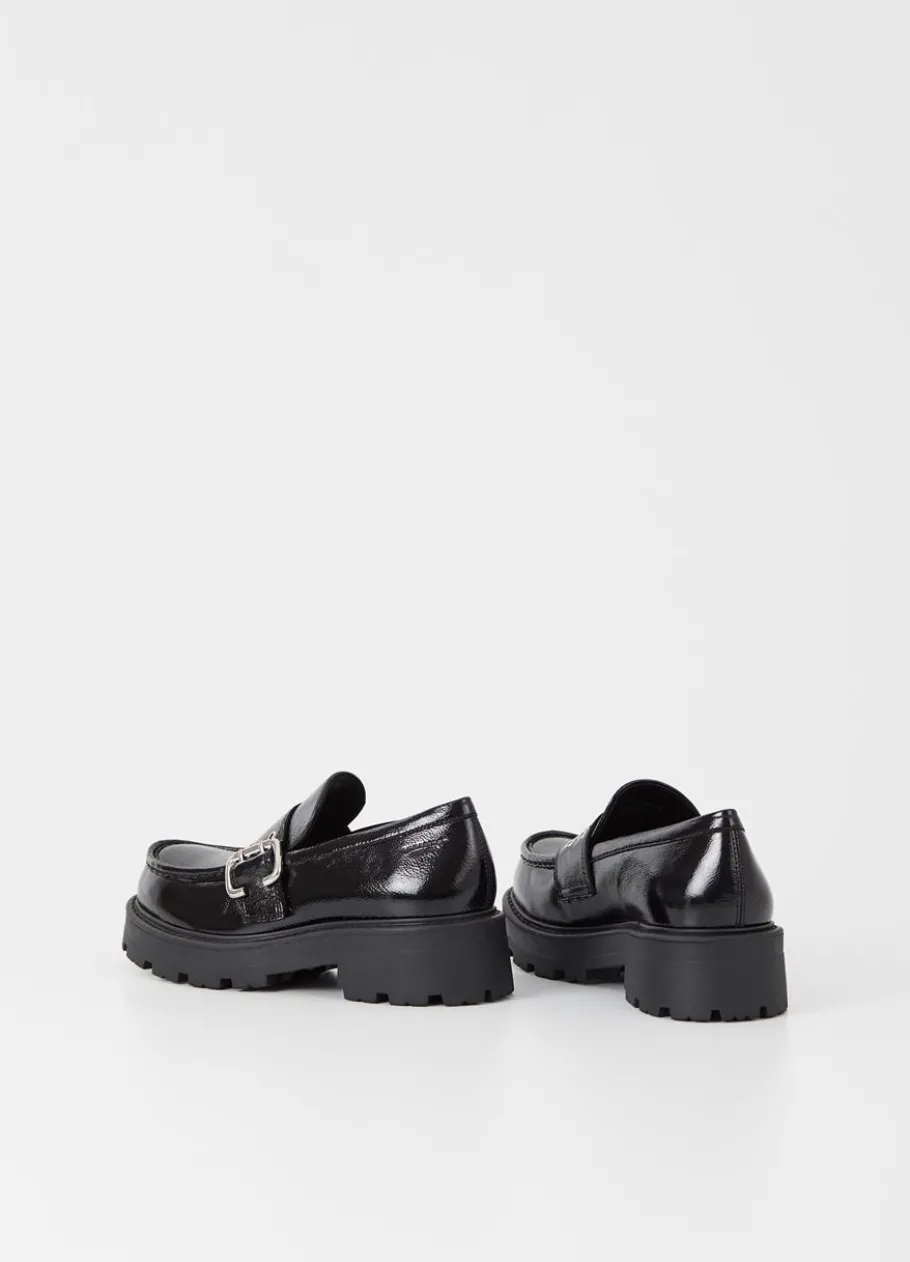Kengät<Vagabond Cosmo 2.0 Loafer Musta Rypistettya Patentoitua Nahkaa