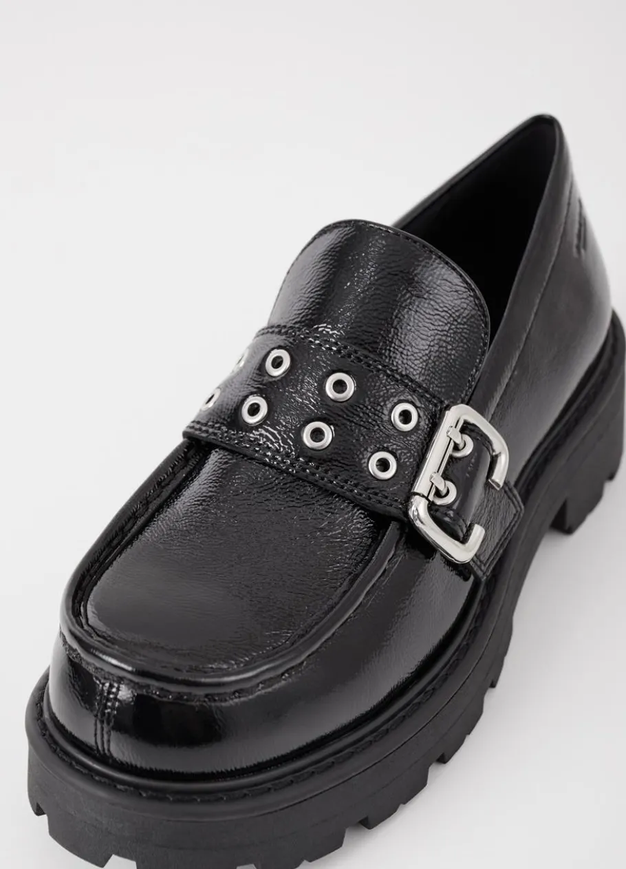 Kengät<Vagabond Cosmo 2.0 Loafer Musta Rypistettya Patentoitua Nahkaa
