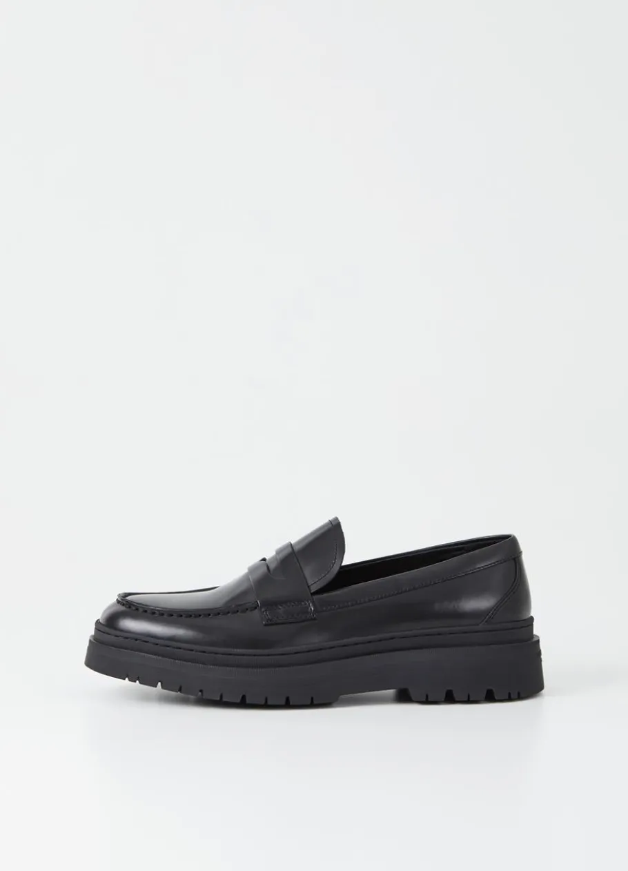 Loaferit<Vagabond James Loafer Musta Kiillotettu Nahka