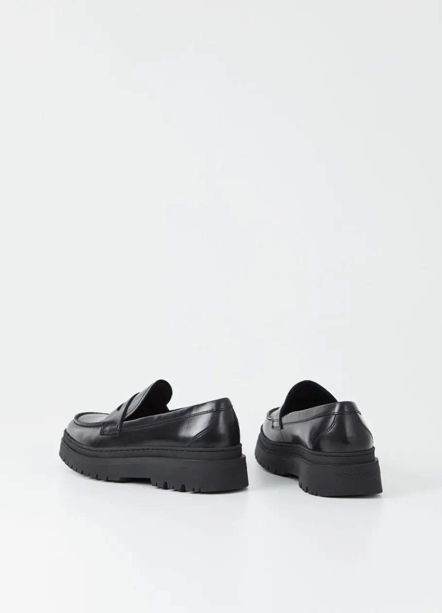 Loaferit<Vagabond James Loafer Musta Kiillotettu Nahka
