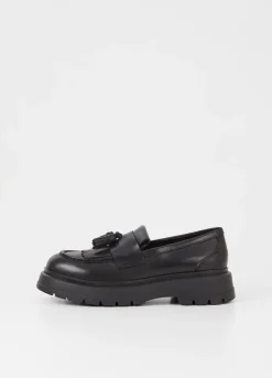 Loaferit<Vagabond Jeff Loafer Musta Nahka