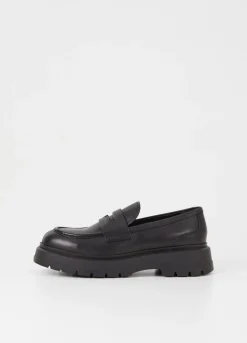 Loaferit<Vagabond Jeff Loafer Musta Nahka