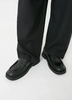 Juhlakengät<Vagabond Mike Loafer Musta Croc Embossed Leather