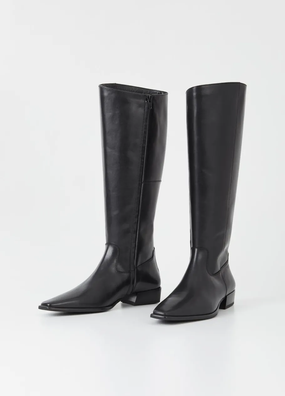 Saappaat<Vagabond Nella Korkeat Saappaat Musta Nahka